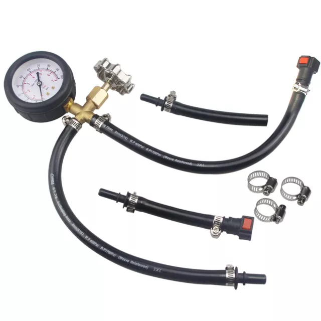 Quick Connected Fuel Injection Pump Pressure Tester Gauge With Valve 0~100PSI