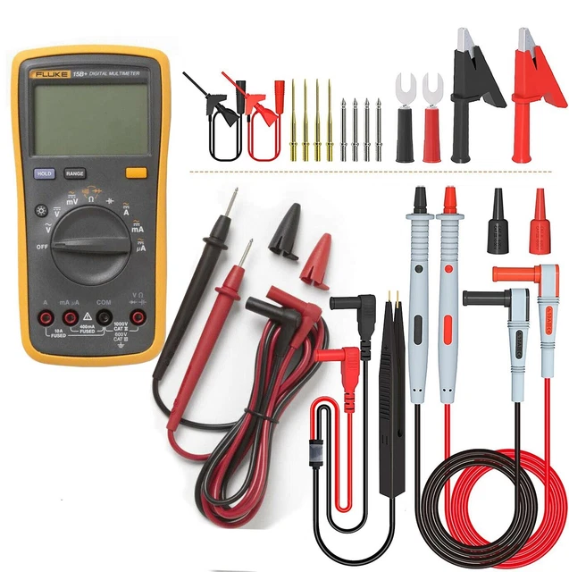 FLUKE 15B+ F15B+ Digital Multimeter Meter & 21 in 1 Multimeter Test