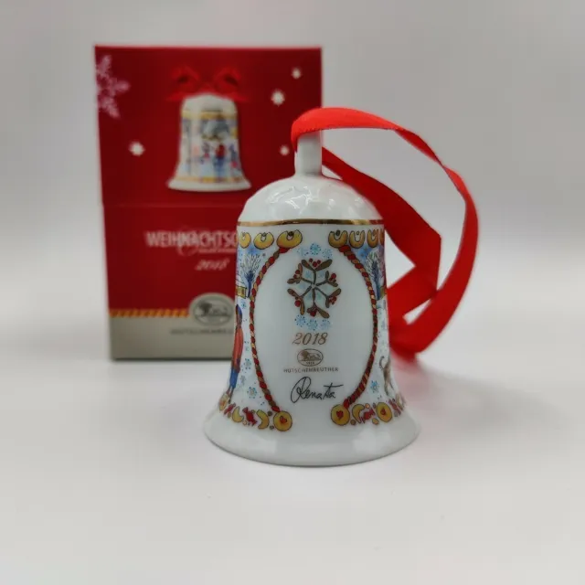 HUTSCHENREUTHER Porzellan Glocke - Weihnachtsglocke 2018 - Motiv Winterfreuden