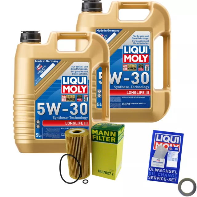 Mann-Filter Filtro de Aceite 10/L Liqui Moly Longlife 3 III 5W-30 para Hyundai