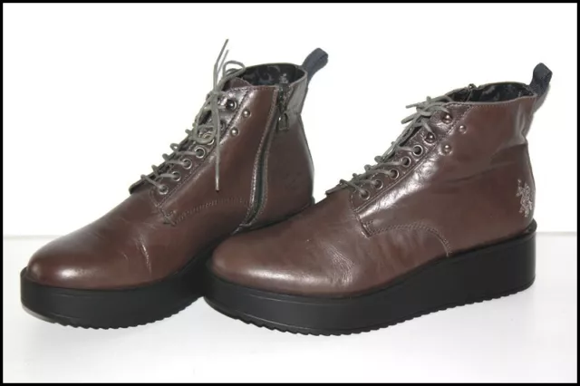 U.S. POLO ASSN Bottines compensées Cuir Marron Lacets  T 39 TTBE