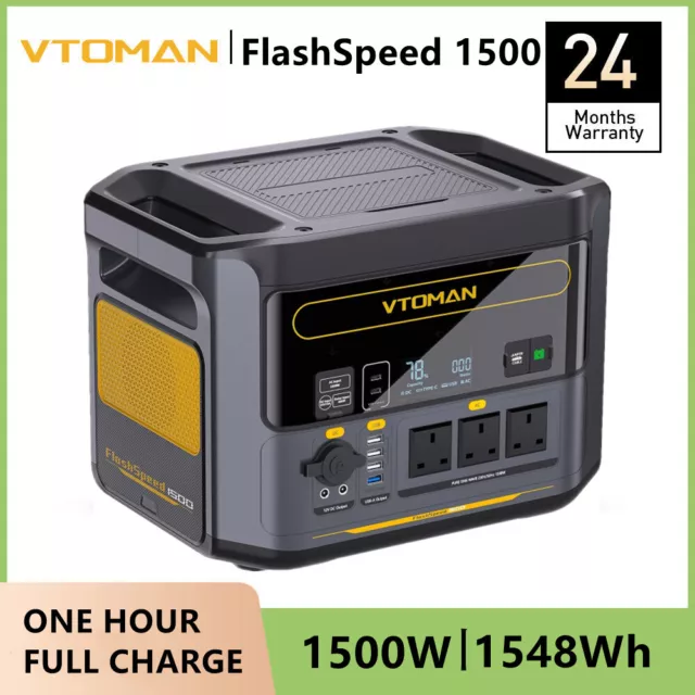 VTOMAN 1500W Portable Power Station 1548Wh Solar Generator with UPS LiFePO4 230V