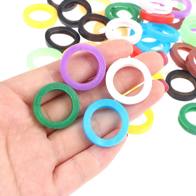 50x Chiavi Morbide Gomma Cava Multicolore Blocchi Cappello Topper Portachiavi ElastCR Sg