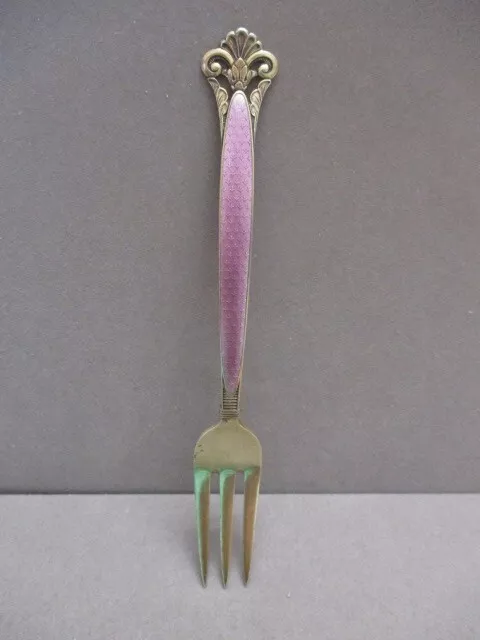 Cloister Fork Enamel Gilt Sterling Silver Th Marthinsen  6 1/8"