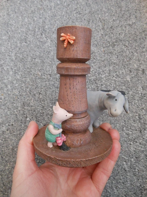 WINNIE THE POOH Classic Pooh Eeyore CANDLESTICK (Brown, A0058) Border