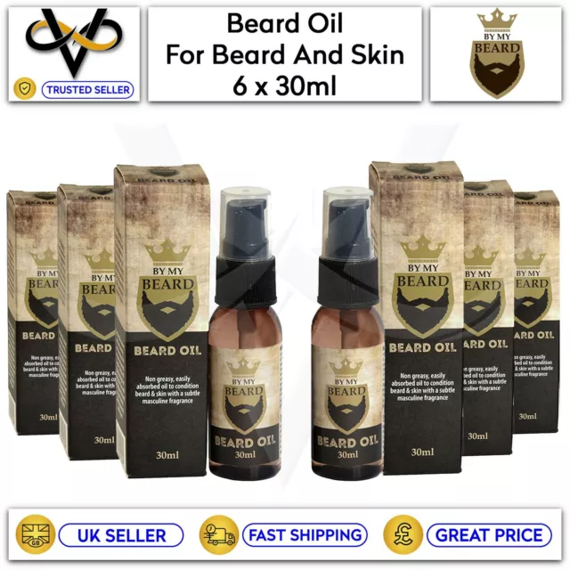 6 x By My Beard Oil 30ml For Men Non Greasy Easily Absorbed Oil Beard & Skin