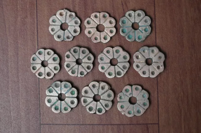 Vtg Brass furniture hardware flower wood iron door cabinet farm barn decor 10pcs