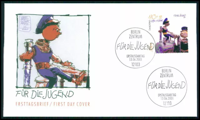 BRD FDC 2193 JUGEND 2001 JIM KNOPF LUKAS WILDE 13 MICHAEL ENDE m2042