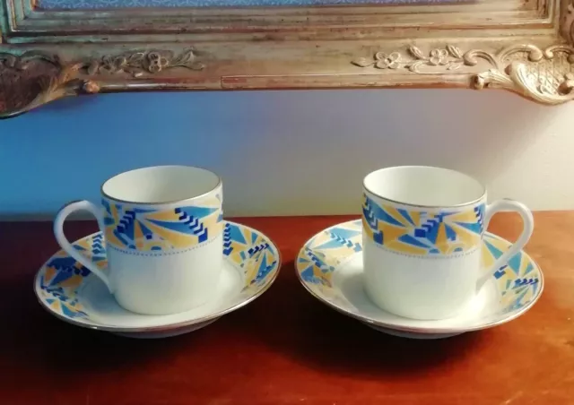 2 tasses en porcelaine ancienne Limoges- Art Déco
