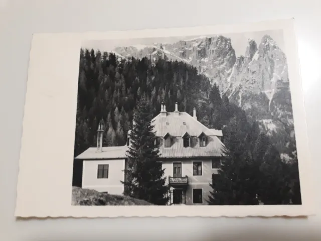 Cartolina b/n ALPE DI SIUSI (Bolzano) – Albergo Pensione Casa Frommer VG (1956)