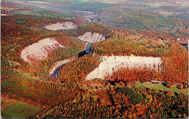 Aerial View Letchworth State Park New York Ny Genesee River Unposted Postcard