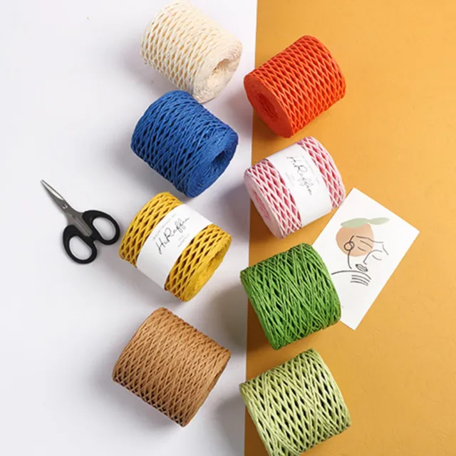 150M/Roll Raffia Ribbon Straw Paper Yarn Knitting Rope for Crochet Hat Bag DIY