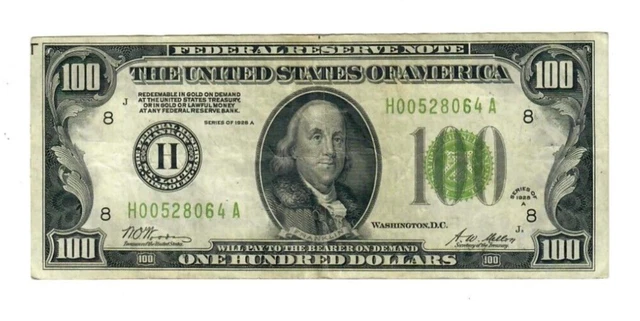 1928 A $100 Federal Reserve Note LGS St. Louis Fr#2151-H VF