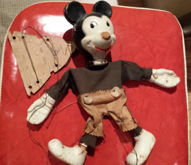 Unitrol Vintage Walt Disney Mickey Mouse Marionette String Puppet Marionette 50s