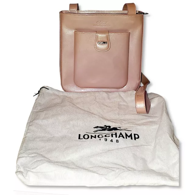 Longchamp Roseau Pearlized Pink Patent Leather Crossbody w/ Original Dust Bag