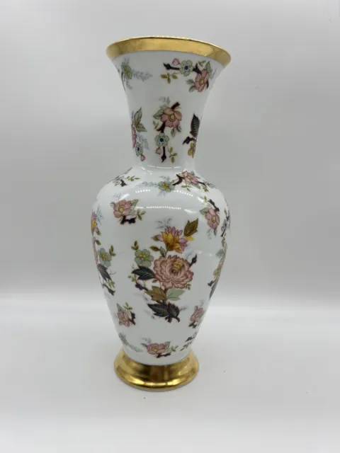 Royal Porzellan vase flowers & gold trim Bavaria KPM Germany Handarbeit 493/2