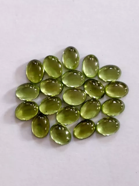 San Carlos Peridot 8x6 mm Natural Olivine Gemstones Oval Shape Cabochons 20 pcs