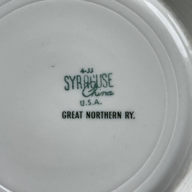 Great Northern Railroad Prairie Mountain and Flowers Pattern Syracuse China Bowl 3