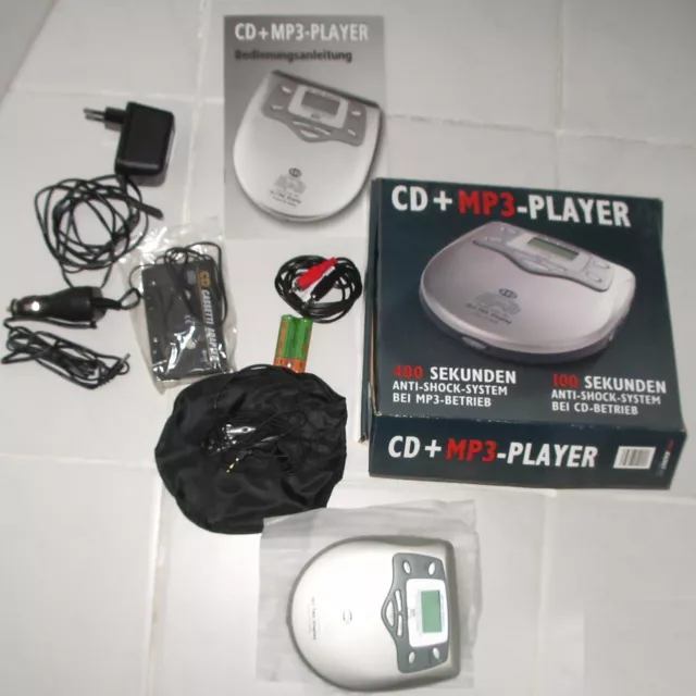 Tragbarer CD + MP3 Player mit Anti-Shock System - mit Car Kit + weiterem Zubehör