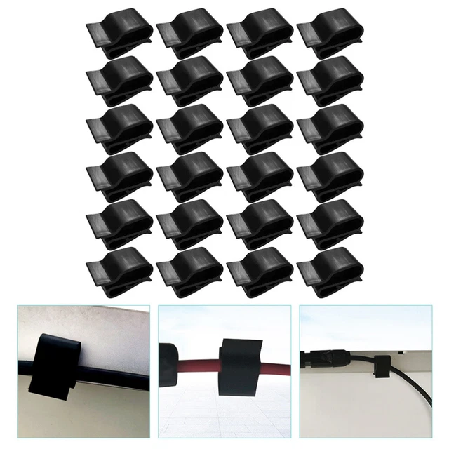 Lot De 50 Clips De Câble Pour Panneaux Solaires - Acier Inoxydable 304 - Diamètre Câble 5-6 Mm - Gestion Câbles PV