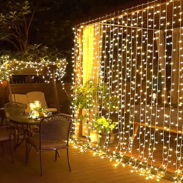 200-600 LED Curtain Light Fairy String Lights Outdoor Christmas Wedding Party AU