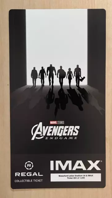 Avengers ENDGAME IMAX Collectible Ticket / 1000