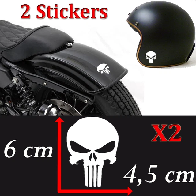 Stickers Réfléchissants Pour Casque Moto - Crâne Harley Davidson Orange