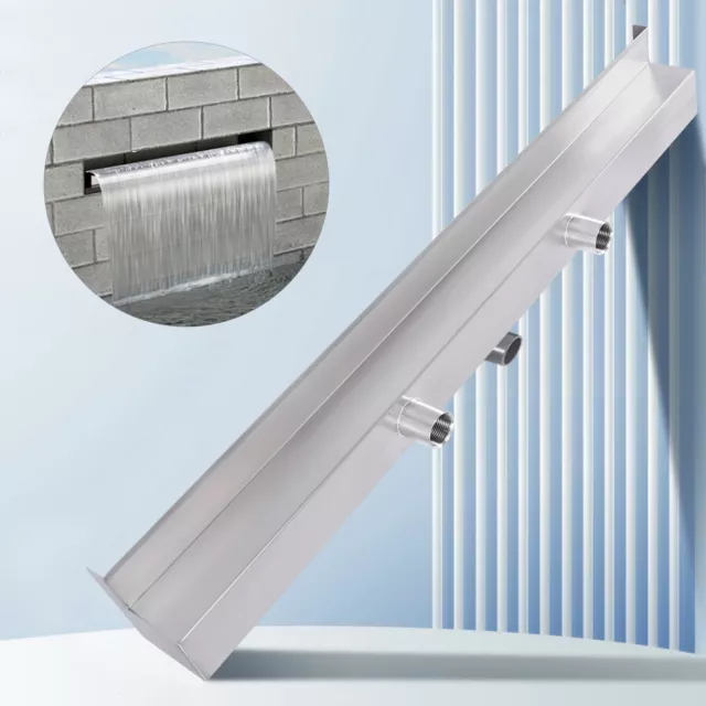 35.4" Pool Fountain Waterfall Spillway Stainless Pond+Clean Cloth Baffles