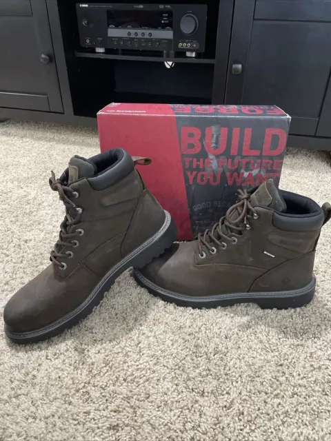 NEW! WOLVERINE FLOORHAND Waterproof Steel Toe Brown Leather Work Boots ...
