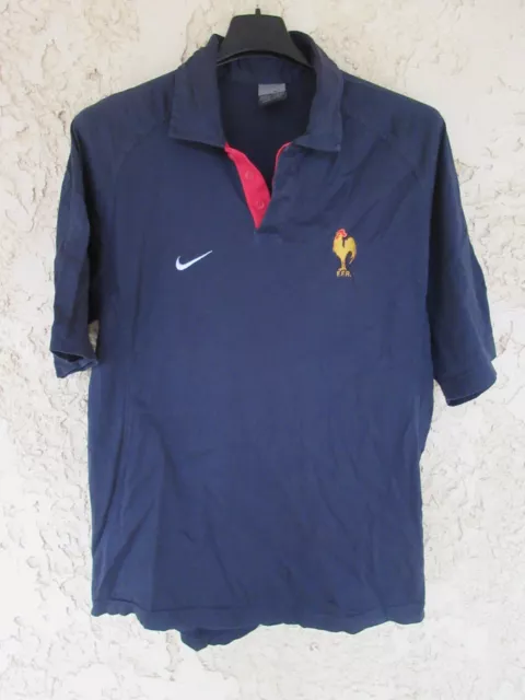 Polo rugby QUINZE de FRANCE FFR NIKE shirt manches courtes coton M