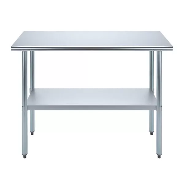Stainless Steel Food Prep Work Table with Adjustable Undershelf 18”x48”