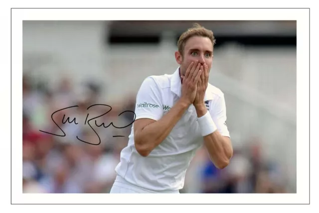 STUART BROAD Signed Autograph PHOTO Fan Gift Signature Print ENGLAND Cricket