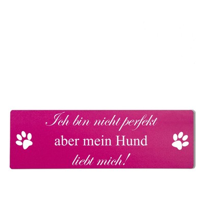 Buntes Shabby Chic Vintage Schild Ich bin nicht perfekt aber mein Hund liebt mic