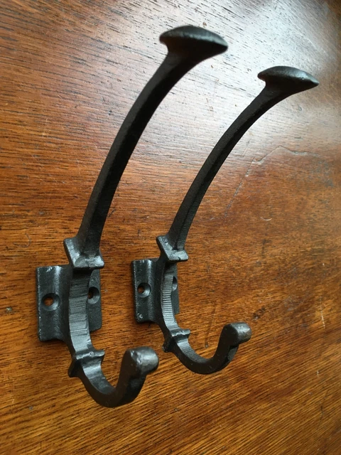 Pair of Arts & Crafts simple cast iron coathook wall door hanger coat hook AL52