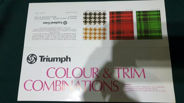 Triumph Colour & Trim 1979/80 UK Brochure Spitfire TR7 Dolomite Sprint addenda