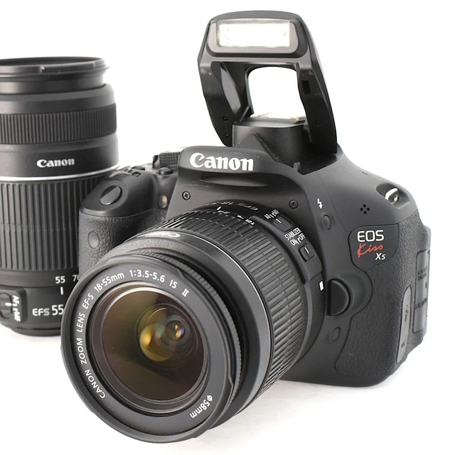 Canon EOS Kiss X5 EF-S 18-55mm 55-250mm ダブルズームキット 箱付き 可動