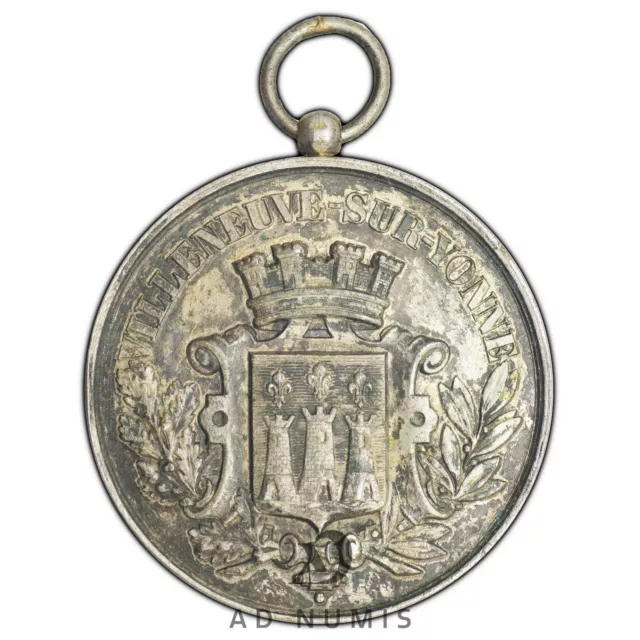 Frankreich Medaille Silber Wettbewerb Musical 15 Aug 1883 Villeneuve-Sur-Yonne