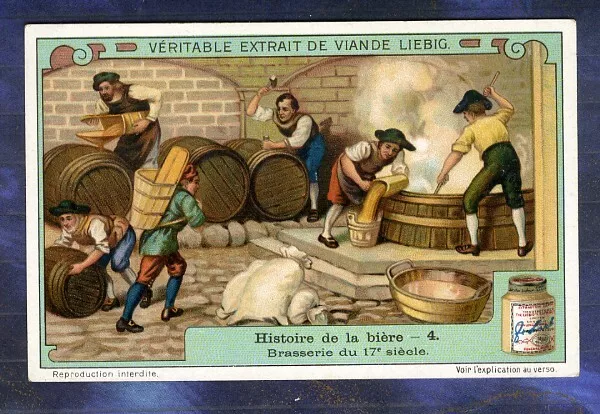 chromo Liebig S1067 Biere Beer Brasserie Xveme Tonneau Brewery Old trade Card