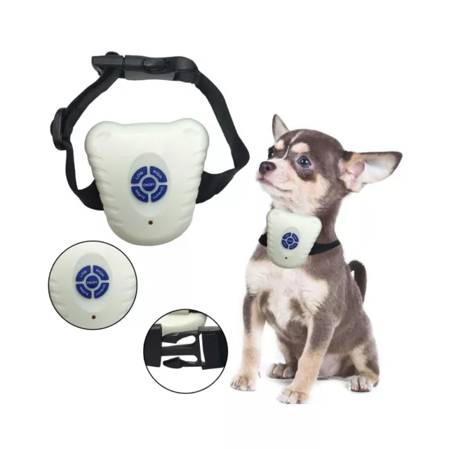 Anti Bark Collar Stop Dog Barking Ultrasonic Pet Training Device Adjustable UK