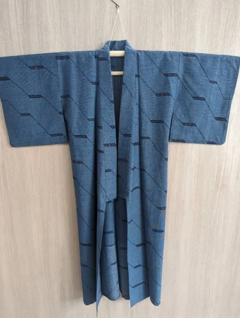 Japanese Kyoto  Kimono yukata Height59.05inchWidth23.22inch deepBlue used