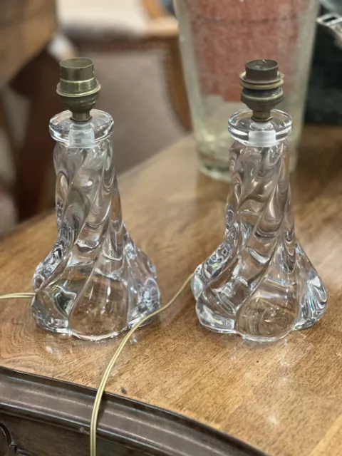 Beautiful Pair Of Lamp Crystal .vintage Years 50/60