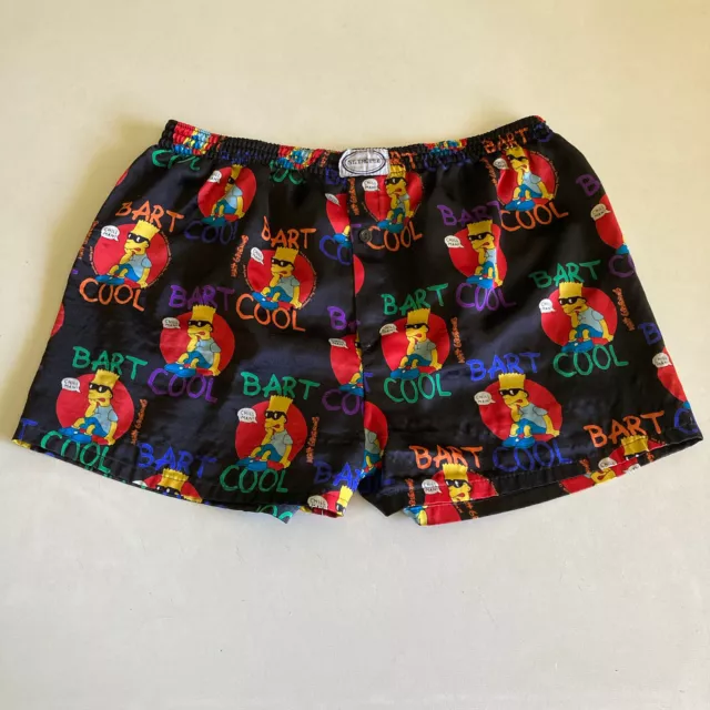 Vintage Bart Simpson St Tropez Boxer Shorts Silky Satin Mens Size M Some Damage