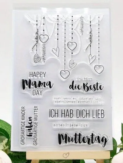 👩‍👧 Silikonstempel Muttertag Mama Danke Mutter Clear Stamps DIY Scrapbooking