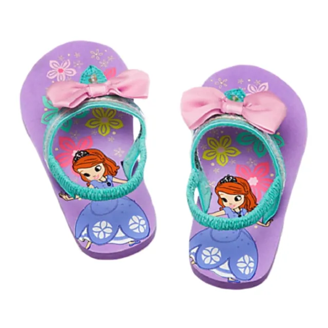Disney Sofia The First Little Girl's Elastic Heel Strap Flip Flops Sz 5-6 - NWT 2