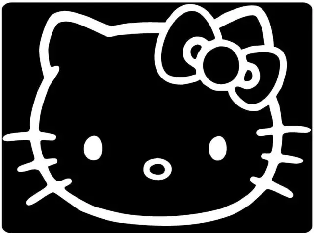 Hello Kitty Cat Face Girly Window Vinyl Car or Truck Decal Sticker Very Cute