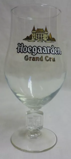 Verre A Biere Hoegaarden , Grand Cru , 33Cl , Pied Gravure Transparente , Vho4 .