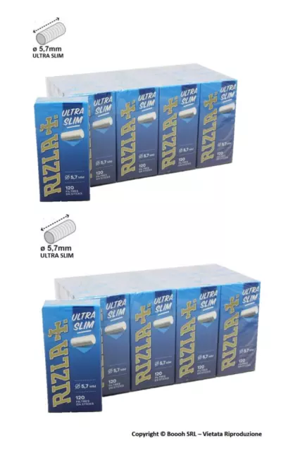 2x   Rizla Filtri Ultra Slim 5,7 mm -  40 Astucci Da 120 Cad.