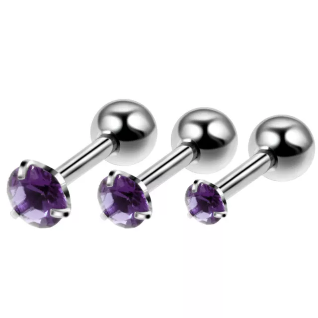 12 Pcs Stainless Steel Stud Earrings Piercing Jewelry Studs Zircon