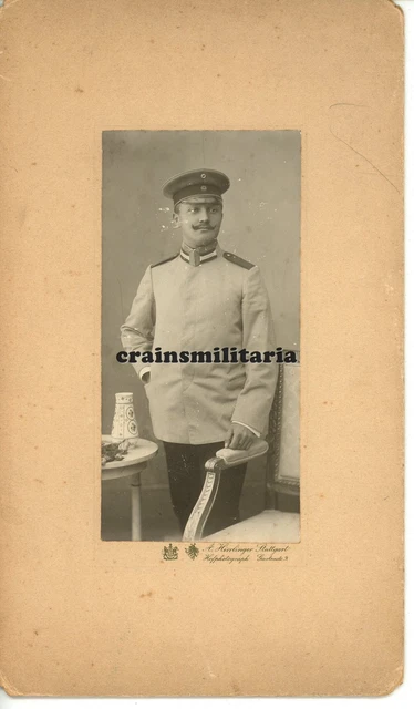 Orig. KABINETT Foto Portrait Offizier in STUTTGART