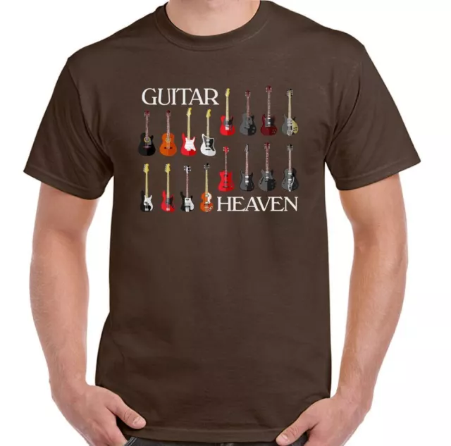 T-shirt chitarra Heaven da uomo divertente chitarrista acustico elettrico basso musica rock 2